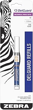 Zebra Pen DelGuard Lead Refills 0.5mm HB, Break-Resistant Graphite for Mechanical Pencils, Smooth Writing, Compatible with DelGuard Pencil, 1-Pack, 12 Lead Refills Included 89881