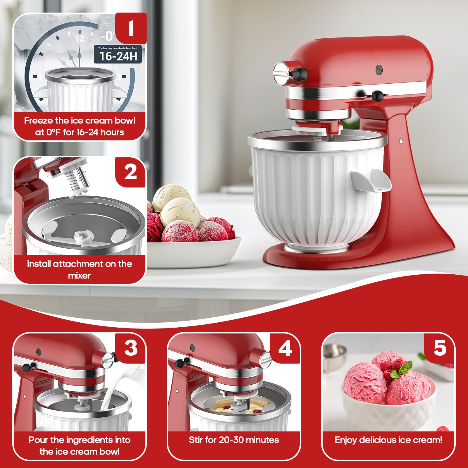 Amazon.com: Ice Cream Maker Attachment for KitchenAid Stand Mixers