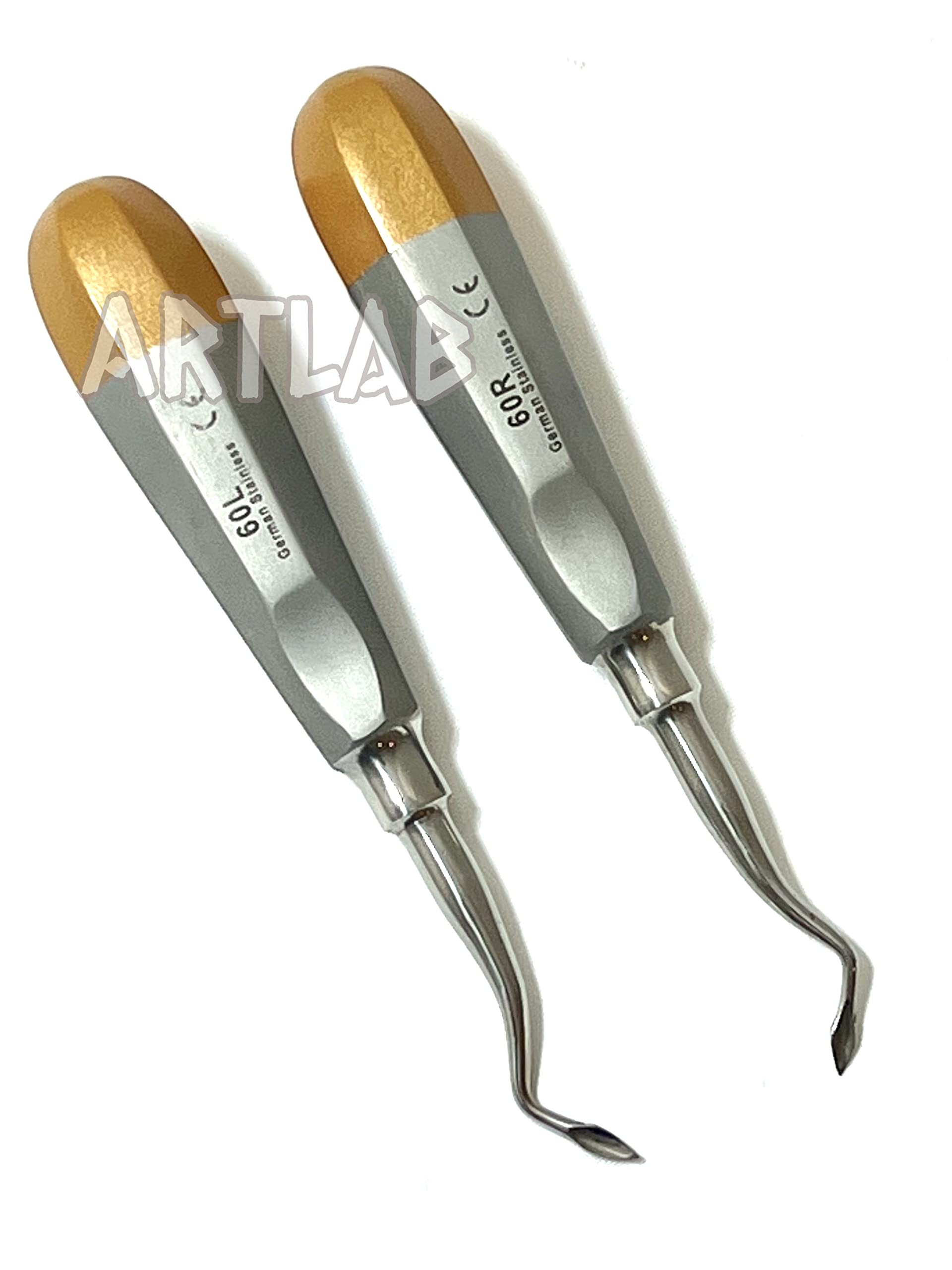 ArTLab-Premium Dental Spade Elevator Bernard Extraction Spade Elevator Set of 7 Each Dental Elevator Spade Elevator Tip Concave (Set of 2-60L&60R)