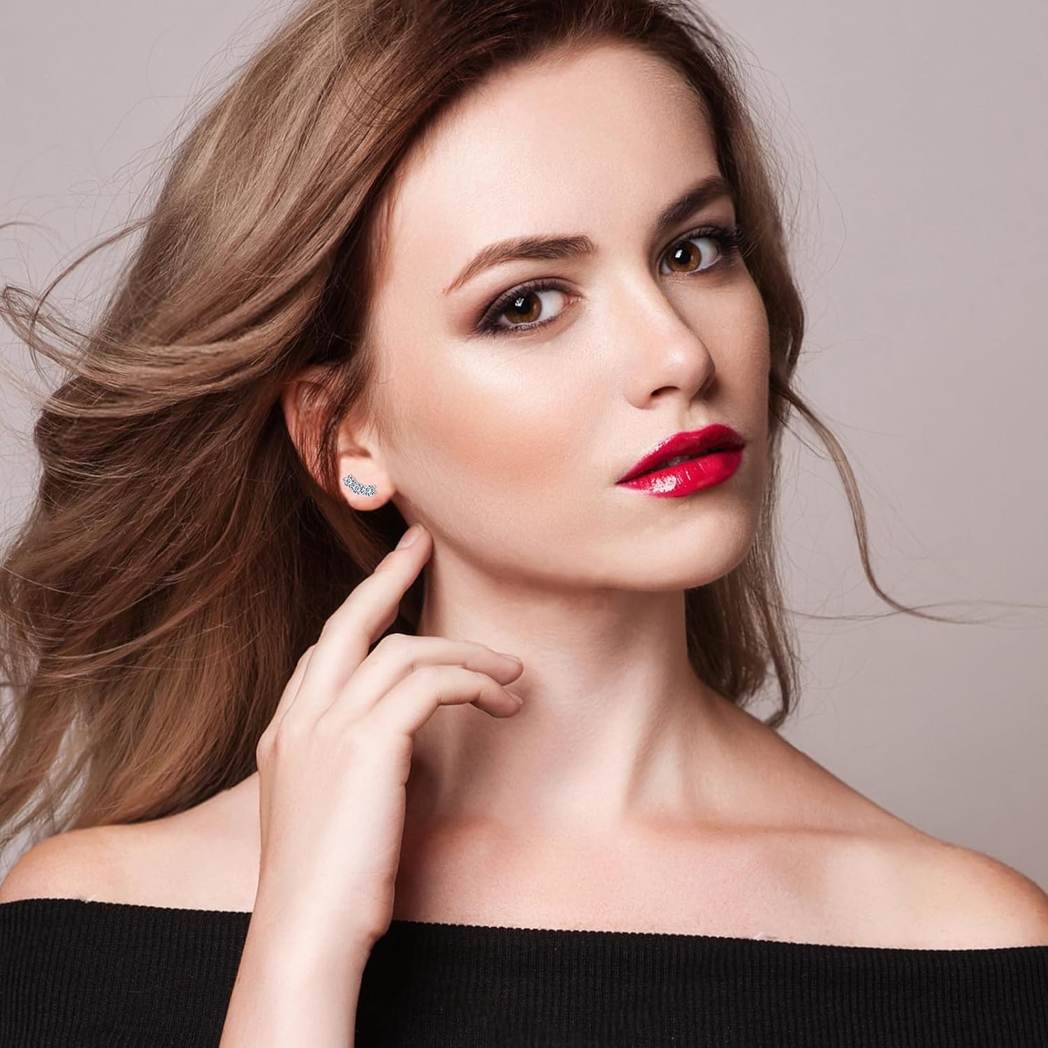 Moissanite Stud Earrings for Women, 925 Sterling Silver Ear Crawler Earrings Hypoallergenic 18K White Gold/Yellow Gold Jewelry Gifts - Image 3