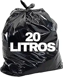 Saco De Lixo Preto 20l Resistência Média 4 Micra 100 Unid
