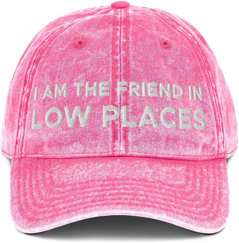 I Am The Friend in Low Places Hat (Embroidered Vintage Cotton Twill Cap)