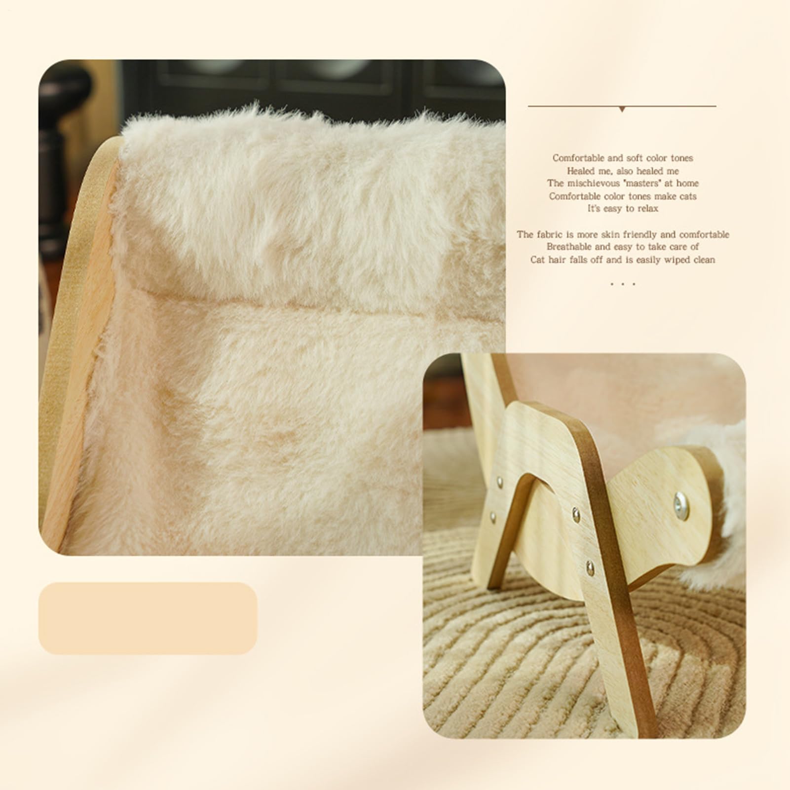 Sofá de interior peludo para gatos,Sofá cama para gatos borrosos Camas | Cama para gatos de interior, sofás para gatos, sofá cama suave y relajante para mascotas, sofá