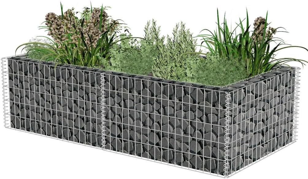 Amazon Com Festnight Gabion Basket Planter 71 X 35 4 X 19 7 Garden Outdoor