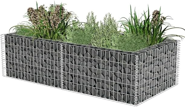Festnight Gabion Basket Planter 71" x 35.4" x 19.7"