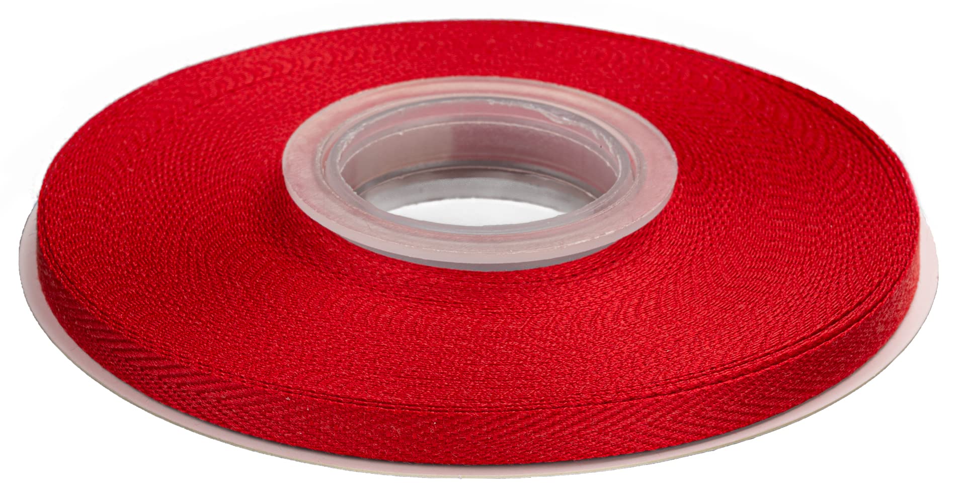 Joycrosso Herringbone Tape Twill Ribbon Soft Handle, Great for Gift Wrapping Craft Sewing, 1/4 Inch x 25 Yards - Red