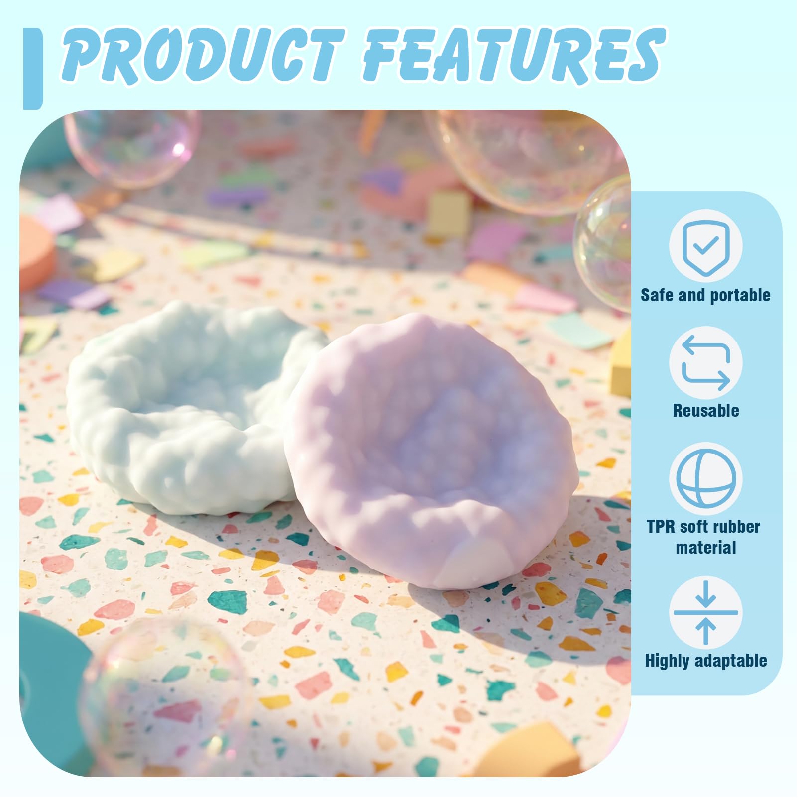 Shapeable Stress Squeeze Ball 2 Pezzi, Squishy Crunchy Stressball, Palla Antistress, Relief Balls, Rebound Toy Squishi