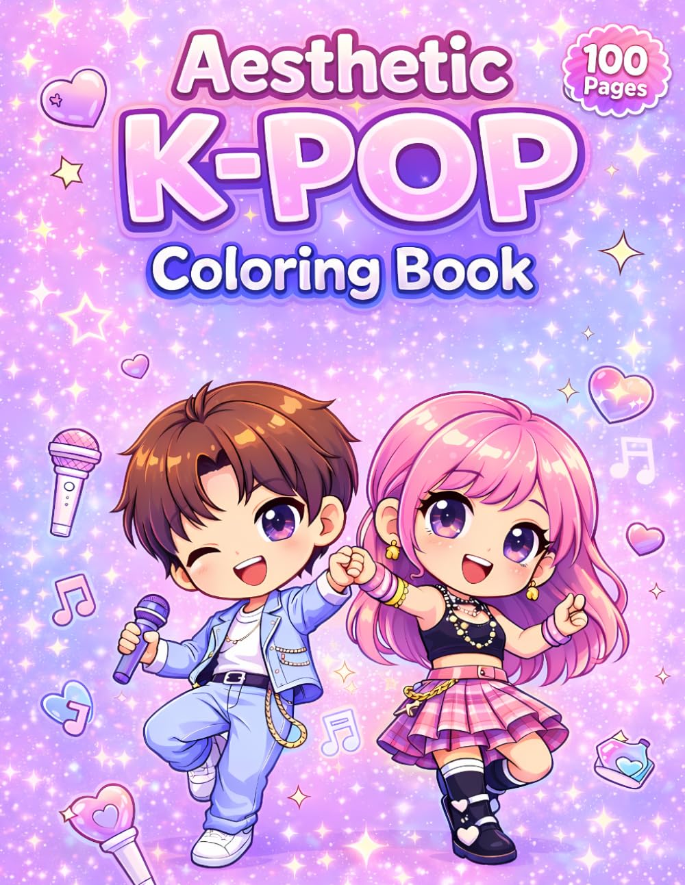 Aesthetic K-Pop Coloring Book: Trendy Outfits, Iconic Idols, and Aesthetic Pop Scenes to Fuel Your Creativity.