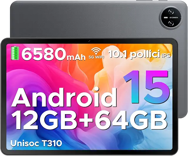 DOOGEE Tab A9 Yoga Tablet Android 15: 10 Pollici, 12GB RAM, 64GB ROM, 6580mAh