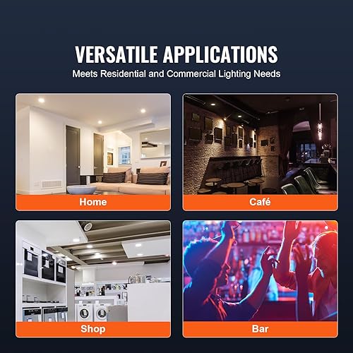Miniatura 6 de VEVOR Luz de techo empotrable LED inteligente de 6 pulgadas, luz LED descendente ultrafina, control WiFi LED RGBWW, funciona con Alexa y Google