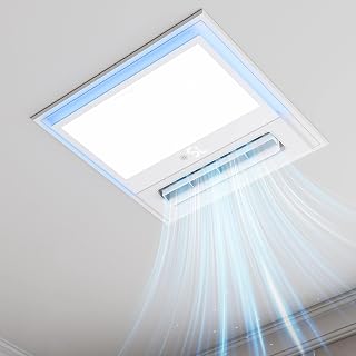 Ceiling Fans with Light and Remote Control, High Air Volume Fan with LED Temperature Display and Timer, Summer 1.0 Sone Quiet AC Vent for Bath, Attic, Kitchen