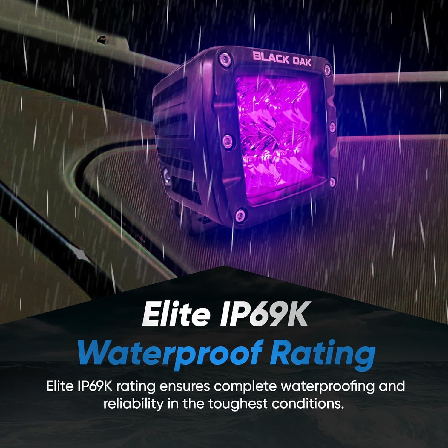 Black Oak LED Light Pods Ultraviolet Blacklight Pod, Marine Rated Waterproof 2 Inch, Led Lights -Night Fishing Light, Truck & Boat Lighting