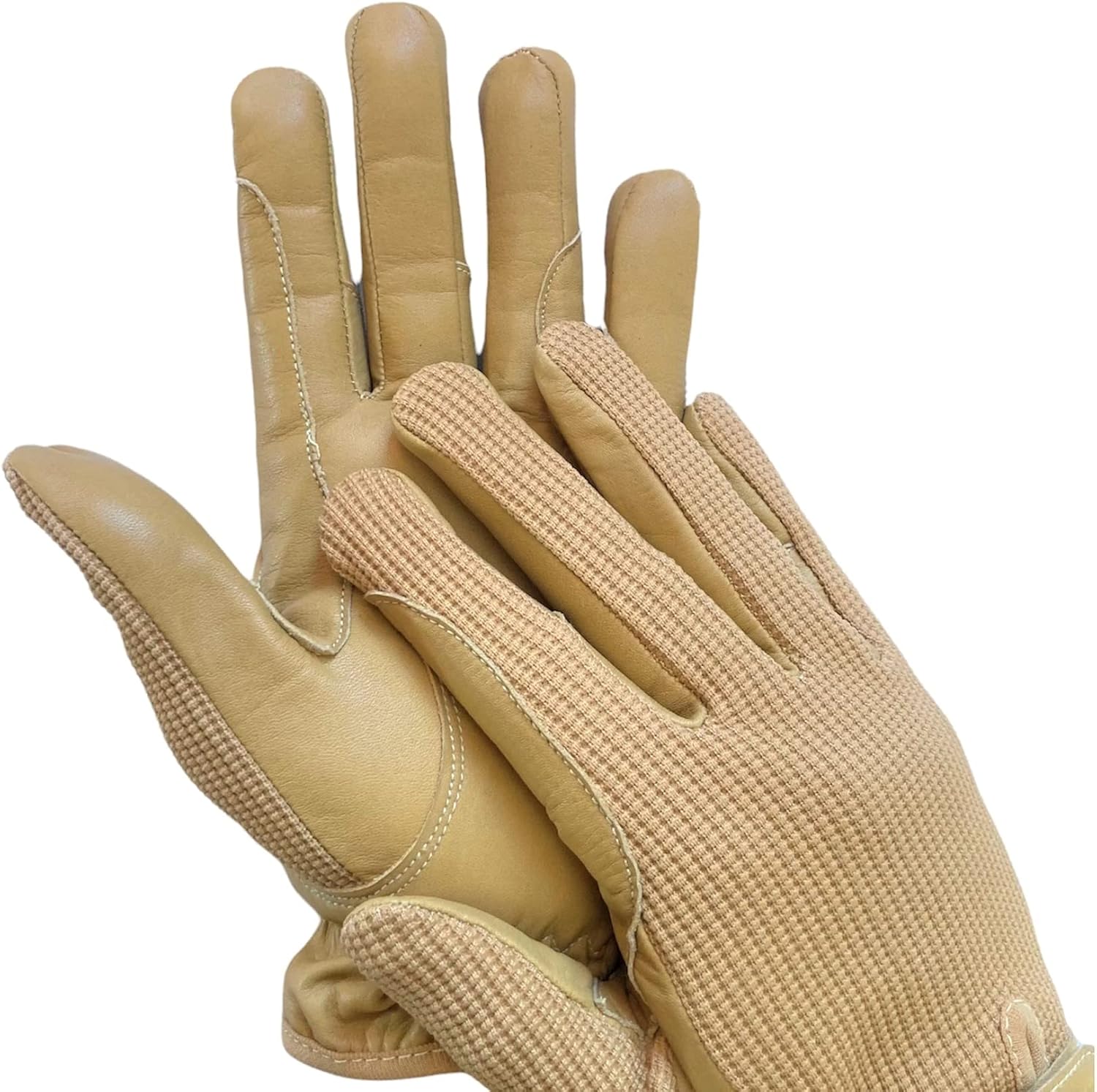 Ladies Horse Riding Women’s Gloves Beige Equestrian Real Leather & Cotton Premium Quality in Beige