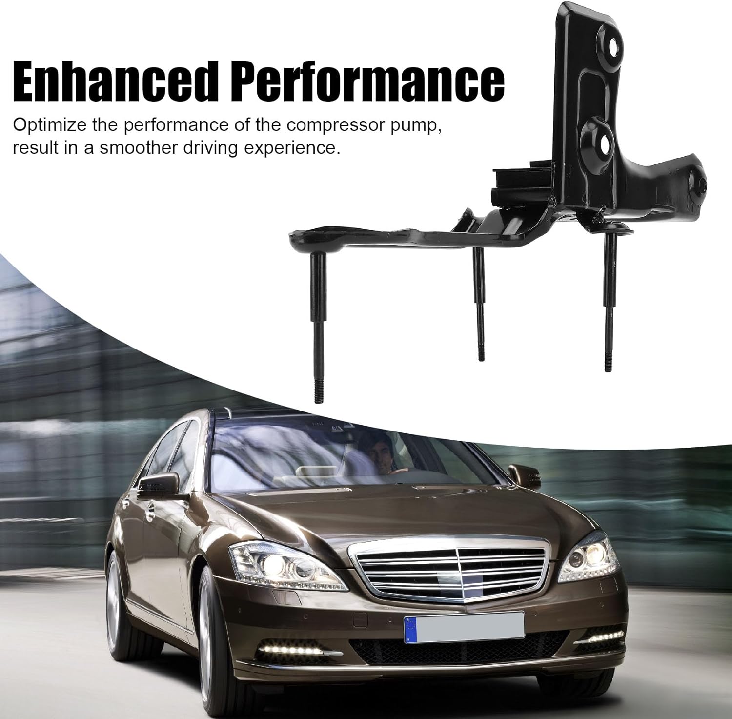 Air Suspension Compressor Pump Bracket 2213200243 Metal Enhanced Performance with Simple Installation for S Class W221 2006 to 2013, CL Class C216 2006 2013