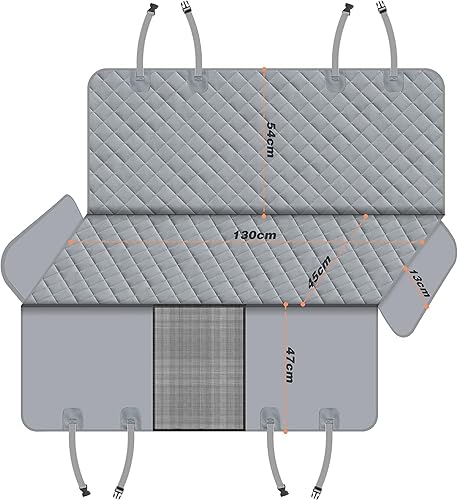Miniatura 5 de Funda protectora para asiento trasero de perro, para automóviles, SUV y camiones con ventana de malla, material antideslizante e impermeable a