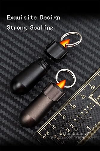 Miniatura 4 de Llavero organizador de píldoras, contenedor de aluminio, caja de medicina portátil, impermeable, para pastillas, abierto en ambos lados, para