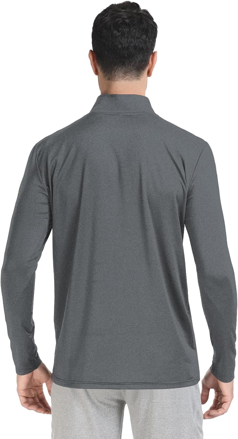 Mens Quarter Zip Pullover Sweatshirts - UPF 50+ Moisture Wicking & Breathable Sun Protection Golf Shirt - Image 3