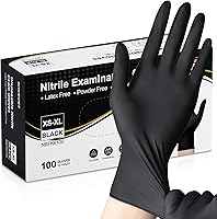 Schneider Black Nitrile Exam Gloves - Powder-Free Latex-Free Disposable Medical Grade for Cooking Cleaning Food Prep