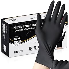 Schneider Nitrile Exam Gloves Black Latex Free Powder Free Disposable Gloves for Medical Cooking Cleaning and Food Prep