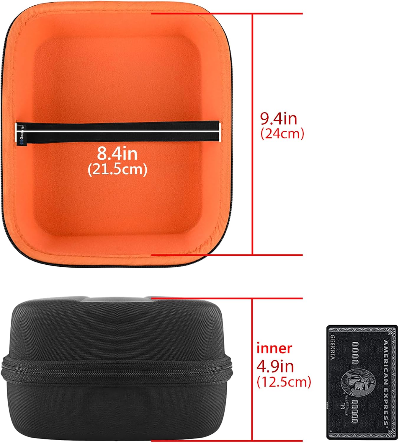 Geekria Shield Headphones Case Compatible with AKG K 240, K 92, K 712 Pro, K 702, K 701, N90Q, M220, K 553, Replacement Hard Shell Travel Carrying Bag with Cable Storage (Black) - Image 4