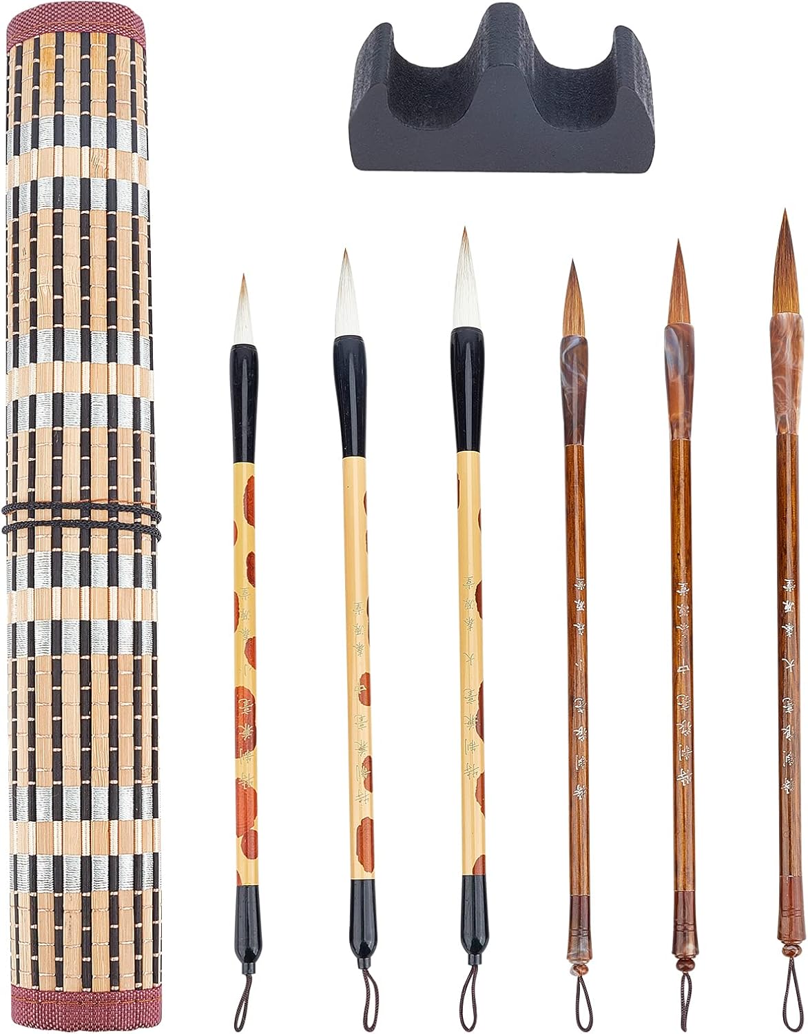 PandaHall 6PCS Chinese Calligraphy Brushes Watercolor Brushes Painting
