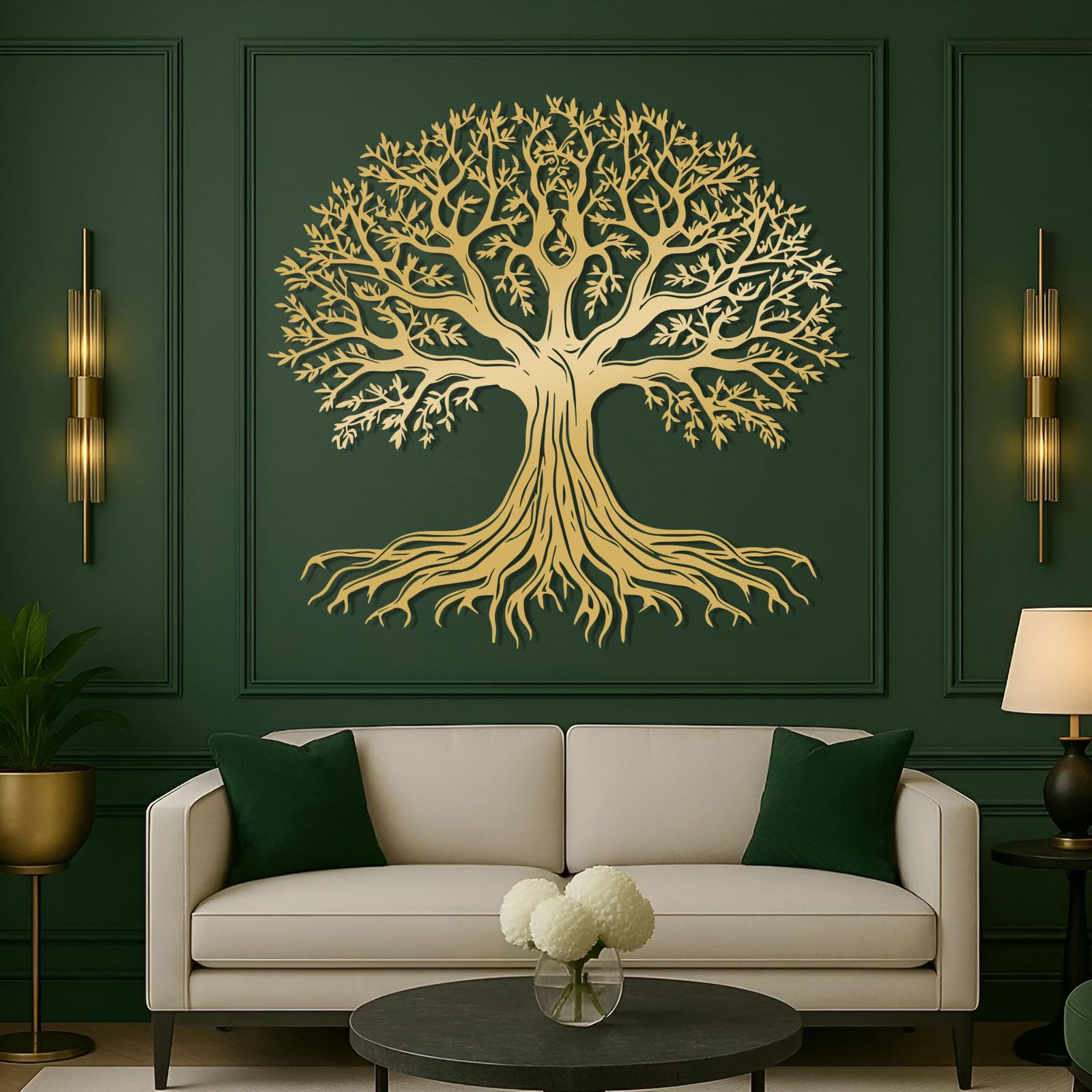 Albero della Vita in Metallo Argento Decorazione da Parete Ramo in Metallo Grande Decorazione da Parete Arte Natura per Esterni Albero della Vita Opera d'Arte Decorazione Scultura Moderna per Soggior