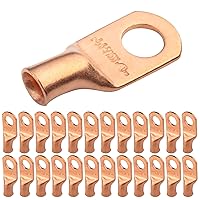 Vista 544 de SELTERM - 2 terminales de anillo resistentes para cable de batería, calibre 4 AWG, pernos de 3/8 pulgadas, terminales de calibre 4, ojales de cobre