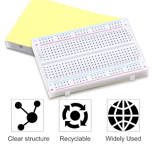 Miniatura 5 de Kit de 130 cables de puente de tabla de pan de 400 y 830 puntos de 400 y 830 puntos sin soldadura y 126 piezas de cables de puente de placa de pan