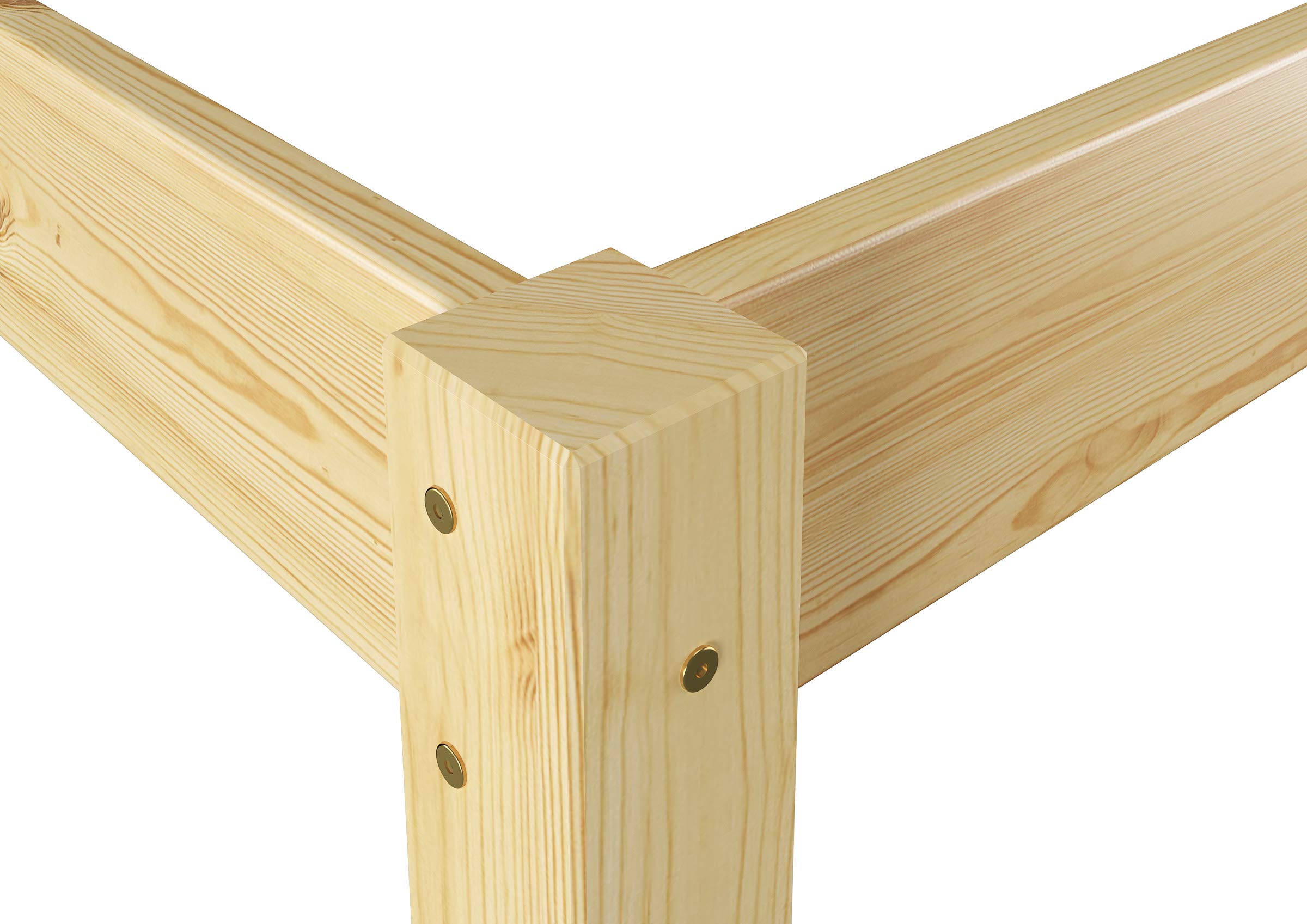 Erst-Holz®Einzelbett mit Sprossen Holzgestell Kiefer Massiv 90 x 200