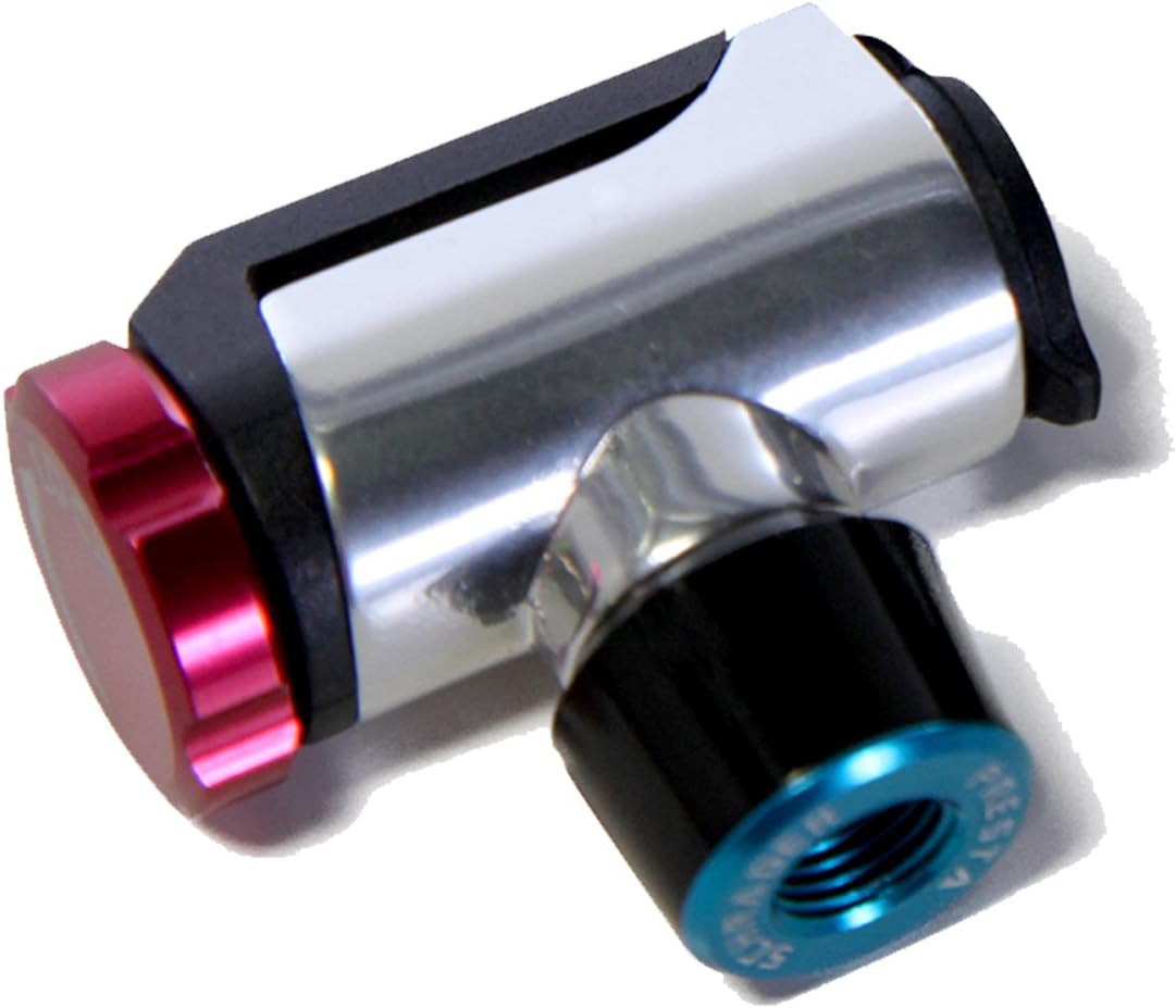 Portable Mini CO2 Air Inflator Bicycle Pump with Dual Valve Head that Fits Presta and Schrader Valves - Small Tire Tool Pumps Tires to Desired Air Pressure for both Road and Mountain Bike