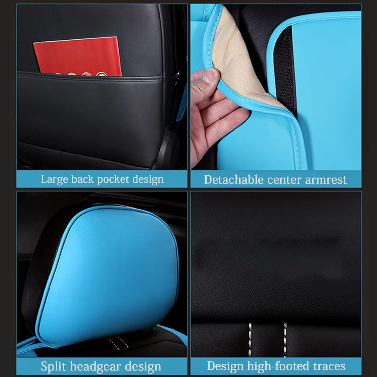 Car Seat for 5-seat Car Cover Fully Surrounded by Four Seasons Universal Ice Silk Cushion Fashion Sports Special Leather Seat Cover with 2 Headrests,Yellow (Yellow)