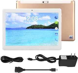 Tablet HD de ouro de 10,1 polegadas, 2 GB de RAM 32 GB ROM Dual SIM Dual Standby Tablet para Android 7.0, 2 GB 32 GB de armazenamento tablet com câmeras duplas para aprendizado, entretenimento(#1)
