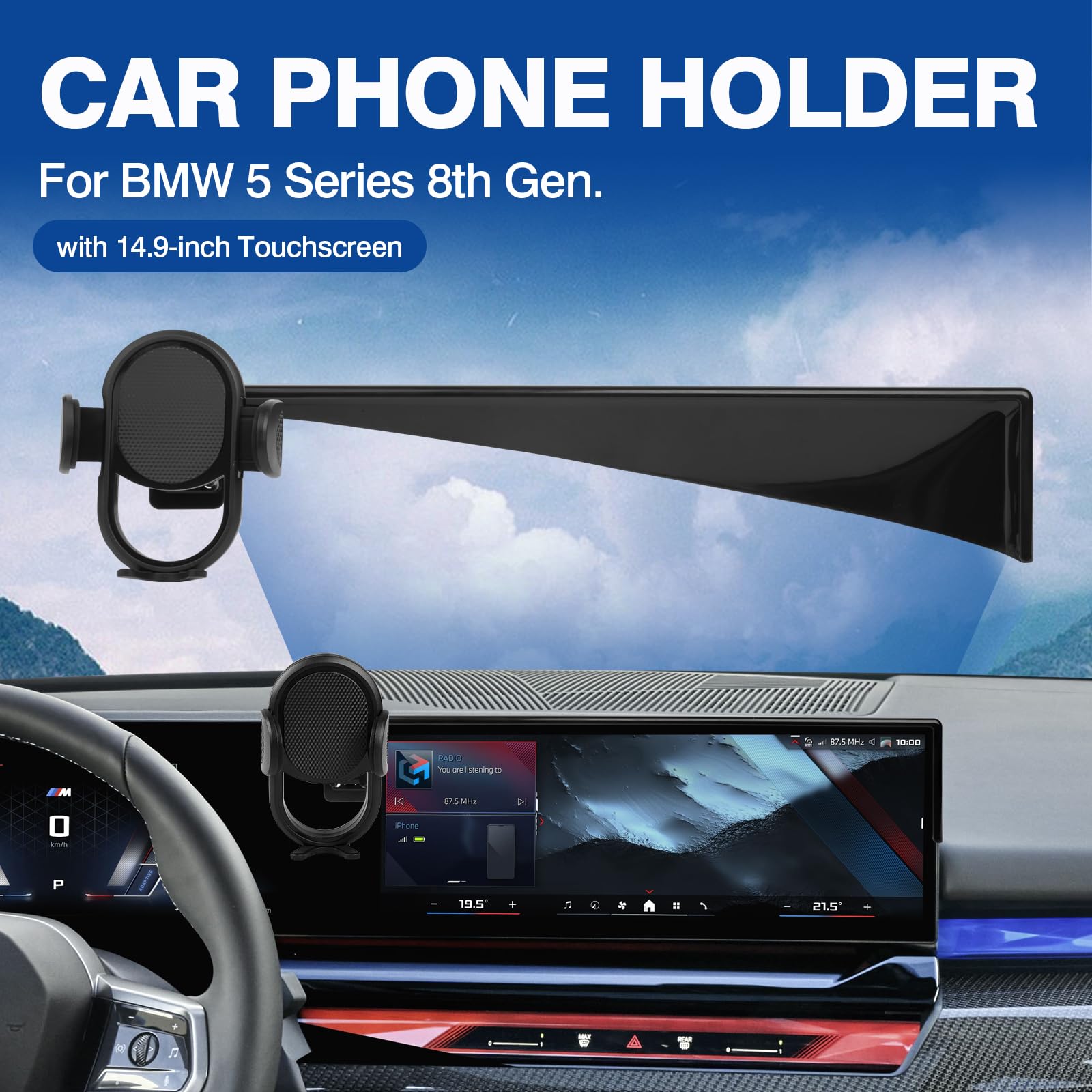 Support Magnétique Pour Téléphone Voiture BMW X5 X6 Série 5 Série 7 - Pivotant 360° - Modèles 2023-2026