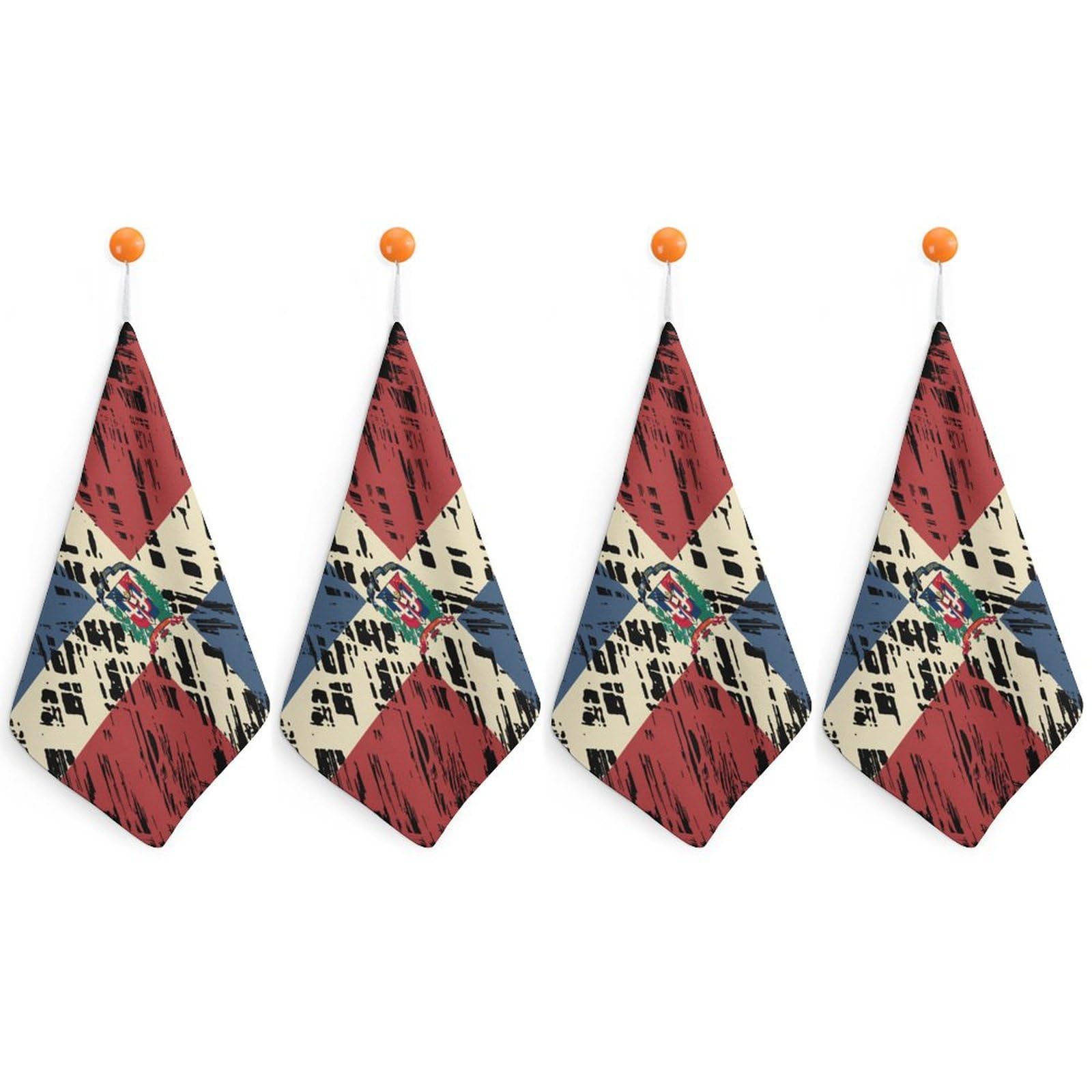 TXFBTRFSA Dominican Republic Flag Hand Towels with Hanging Loop Kitchen Towel Handkerchiefs Cleaning Cloths