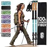 Hiker Hunger Carbon Fiber Trekking Poles | Collapsible Walking Sticks for Travel | Walking Poles for Women | Hiking Poles for Men | Hiking Sticks | Walking Stick - Teal Cork