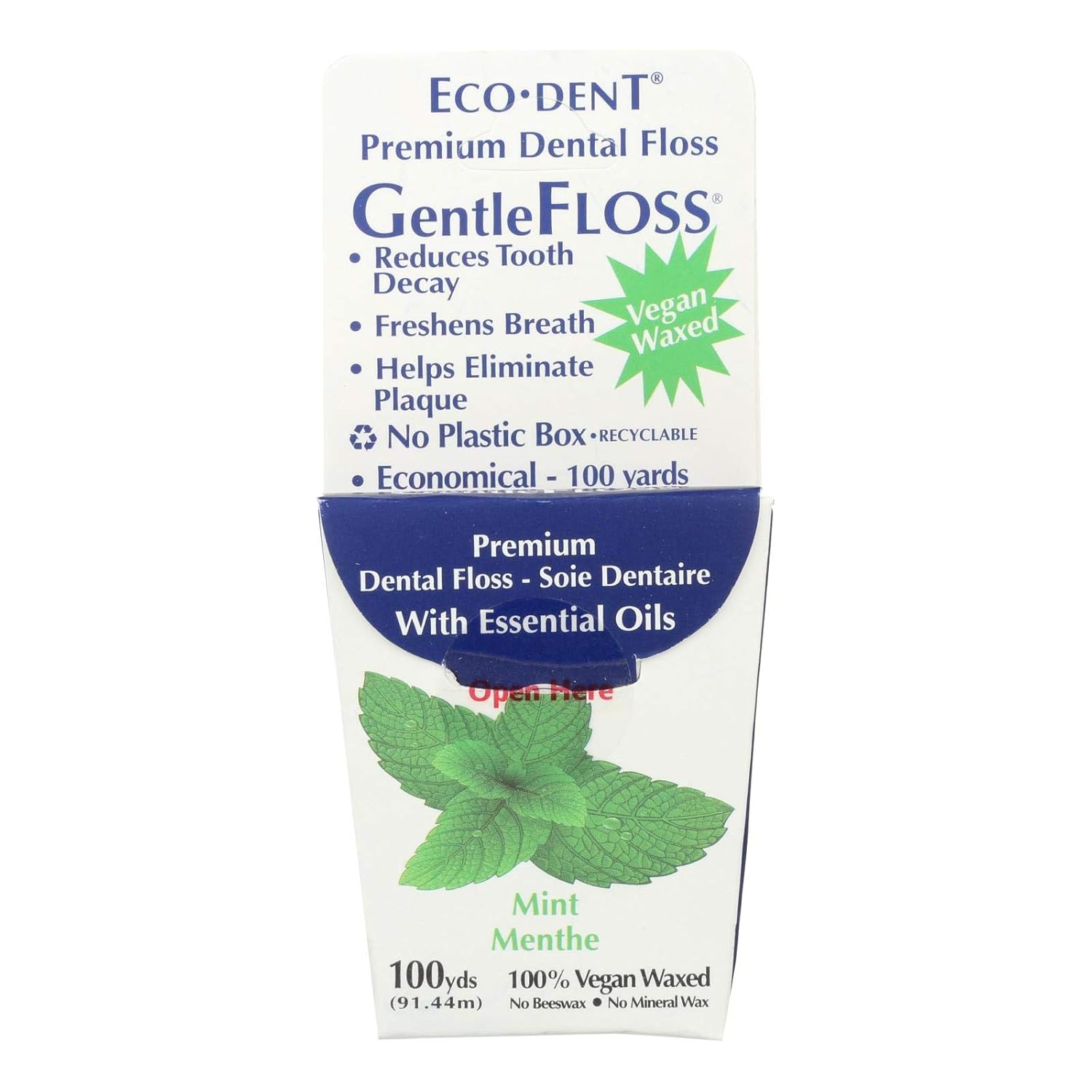 EcoDent Premium Dental Floss GentleFloss, Mint Flavored