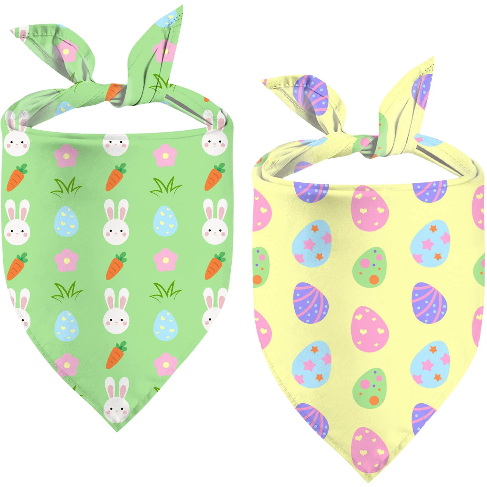 Hundehalstuch Ostern, 2 Stück Hundehalstücher Set, Halstuch Hund Ostern, Dreieckstuch Hund, Bandanas für Hunde, Haustier Halstuch für Hunde und Katze