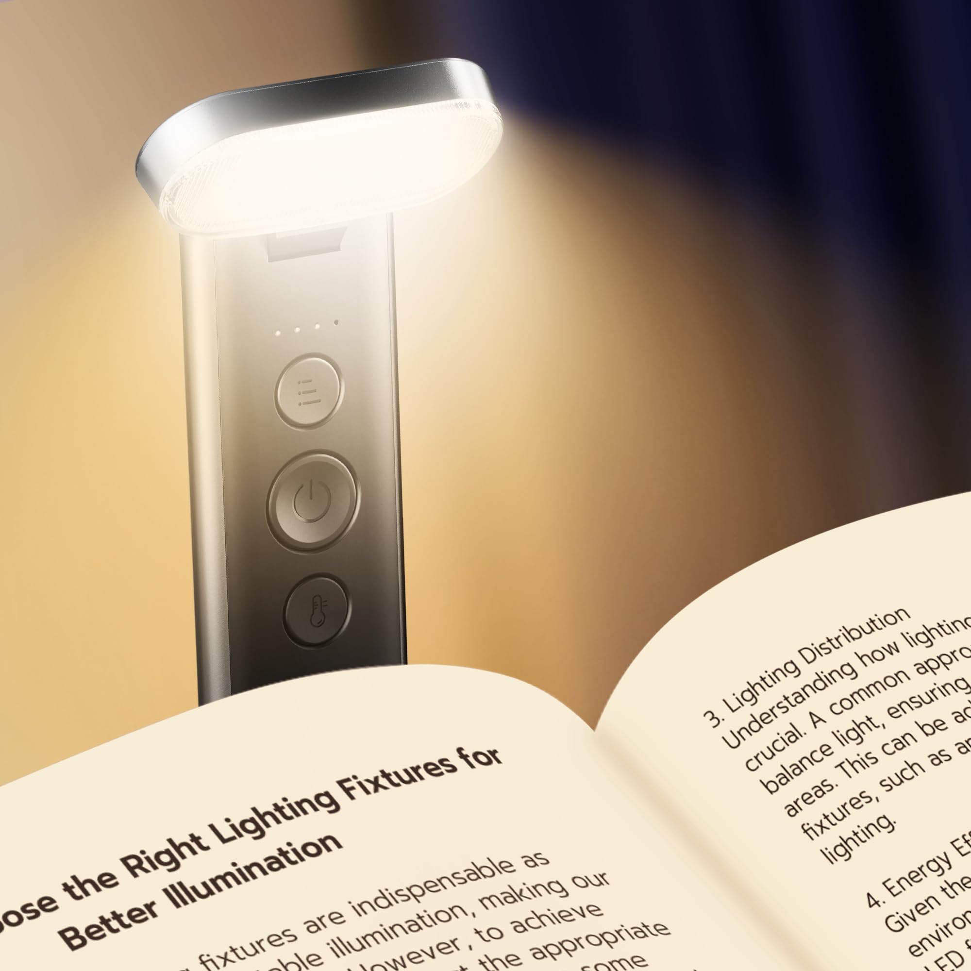 86lux Book Light, Reading Light for Book in Bed, USB Rechargeable LED Night Light with 3 Colors & Limitless Dimming, Aluminum Alloy Bookmark Light for Book Lovers,Gift, Technology Black