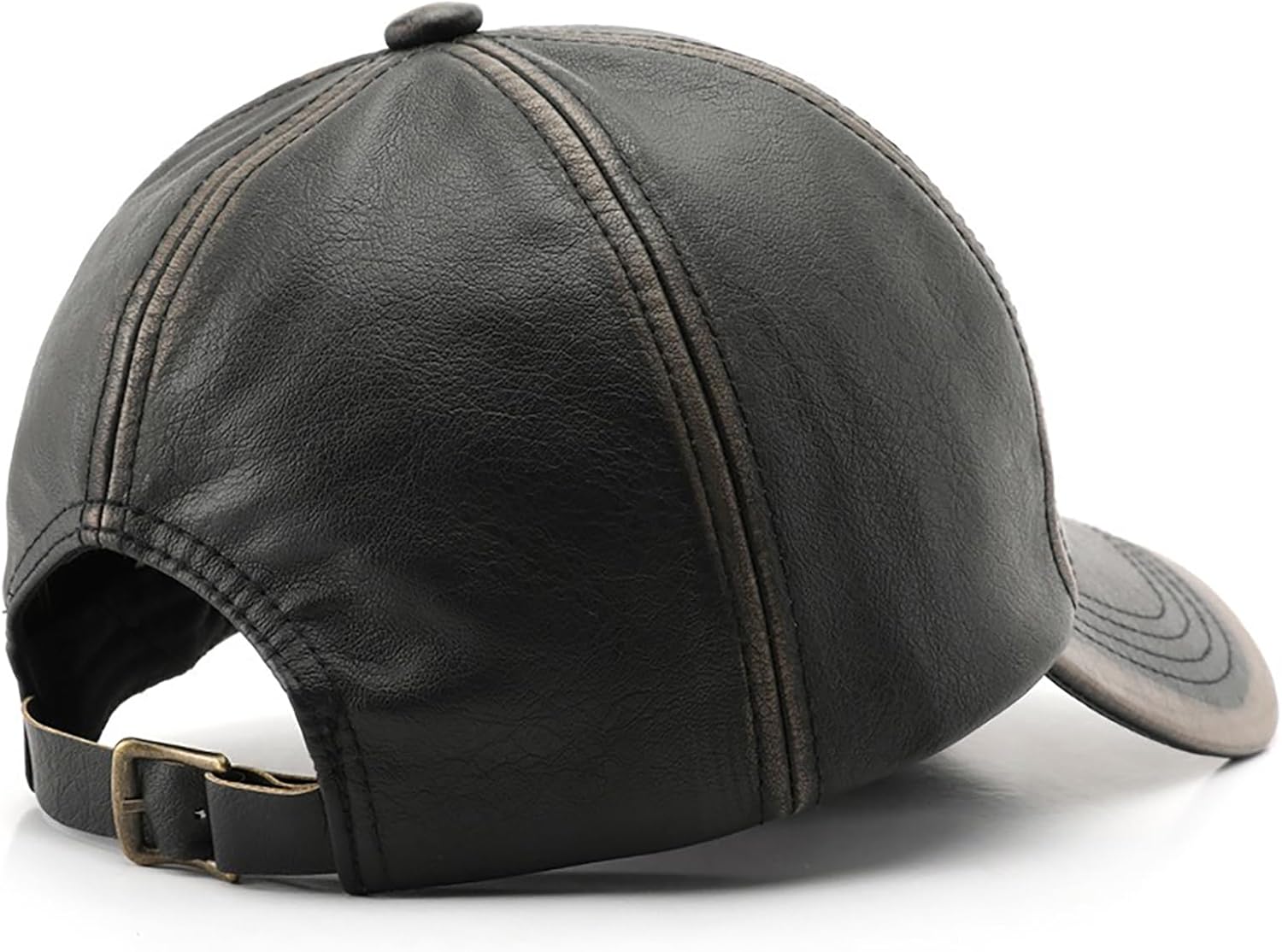 PU Leather Hat Vintage Washed Leather Baseball Cap Unisex Solid Color Classic Low Profile Dad Hat - Image 5