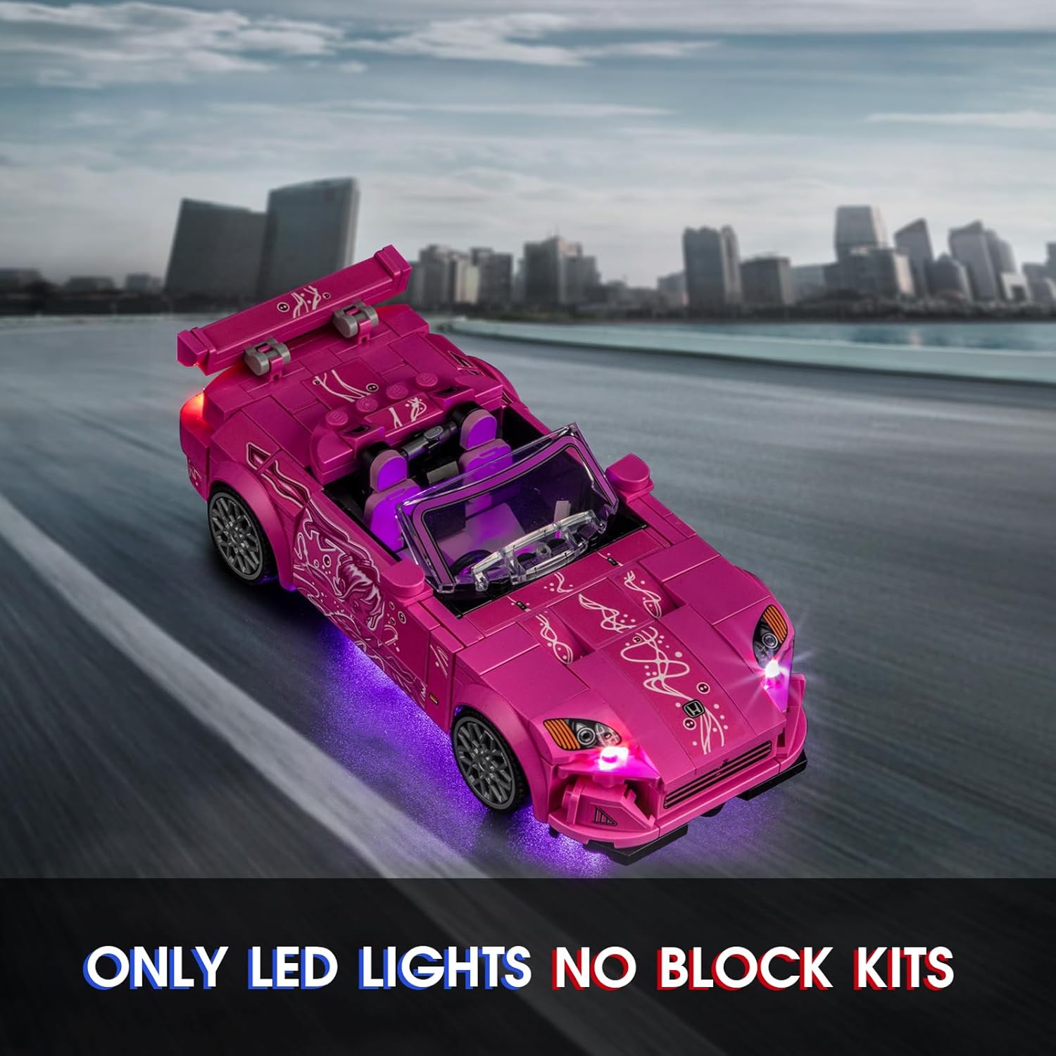 Vaodest Led Light for Lego 77241 2 Fast 2 Furious Honda S2000,Design and Configuration Compatible with Model 77241(Led Light Only, Not Building Block Kit)