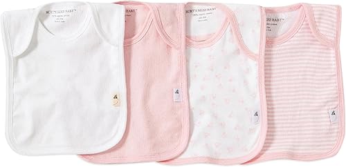 Miniatura 3 de Burt's Bees Baby Baberos para bebés, 100 % algodón orgánico, estilo hombro con solapa, ropa esencial para recién nacidos