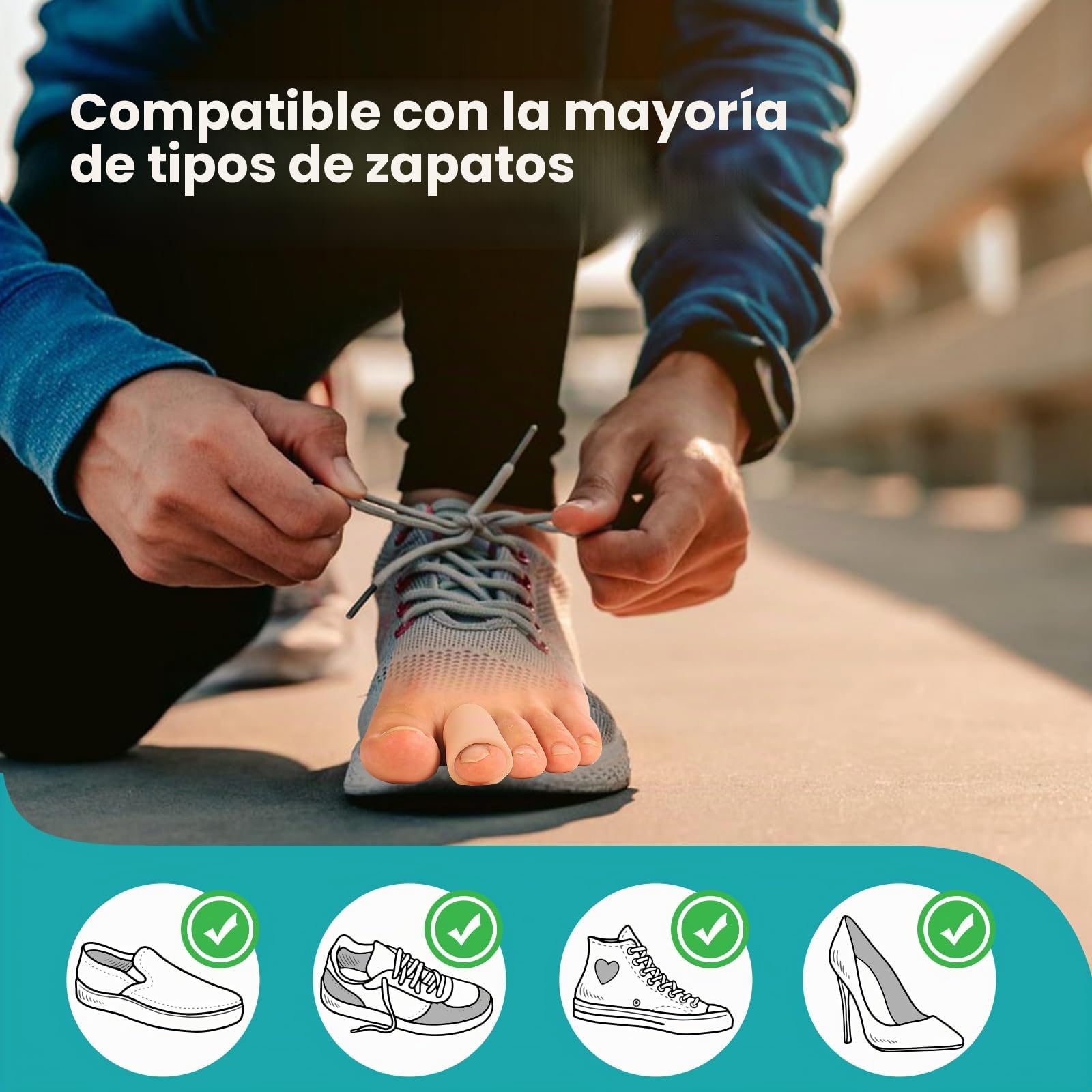Promifun Protector de dedos de los pies - Paquete de 12 fundas de silicona protector dedos pie en martillo, callos, durezas y ampollas - Separadores de dedos para dedos superpuestos (Beige)