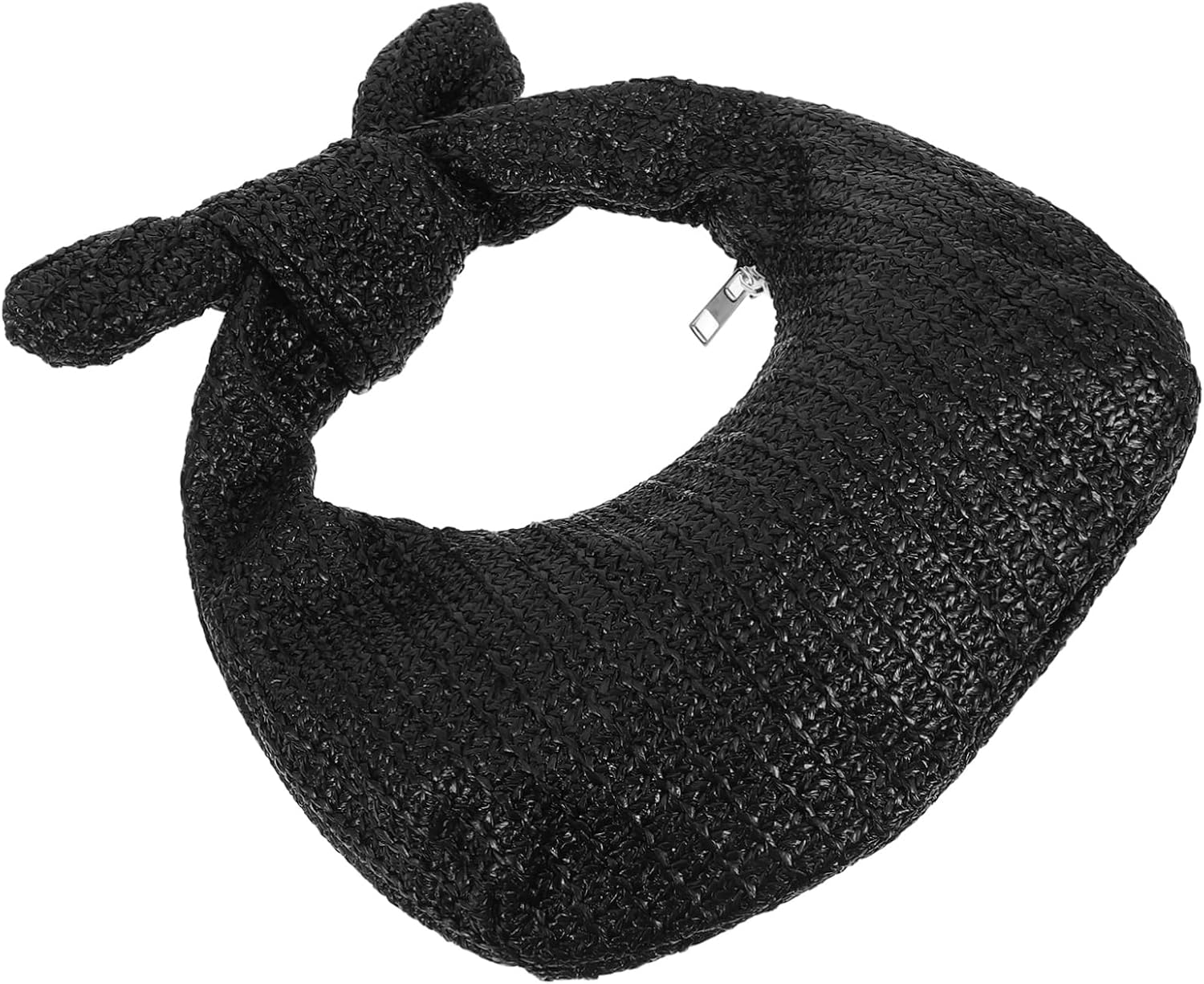 BESPORTBLE Black Woven Clutch Purse for Women Elegant Summer Beach Bag Versatile Handcarry Clutch Style for Vacation Party Prom