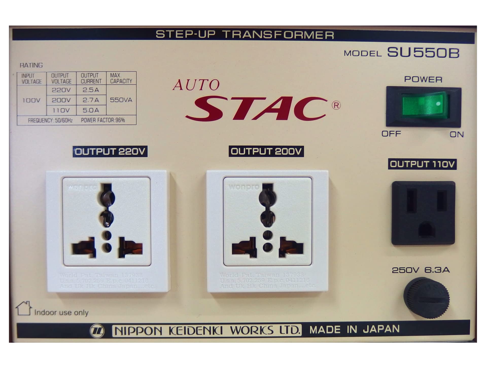 Amazon.co.jp: AUTO STAC SU550B 変圧器 ステップアップトランス 100V 