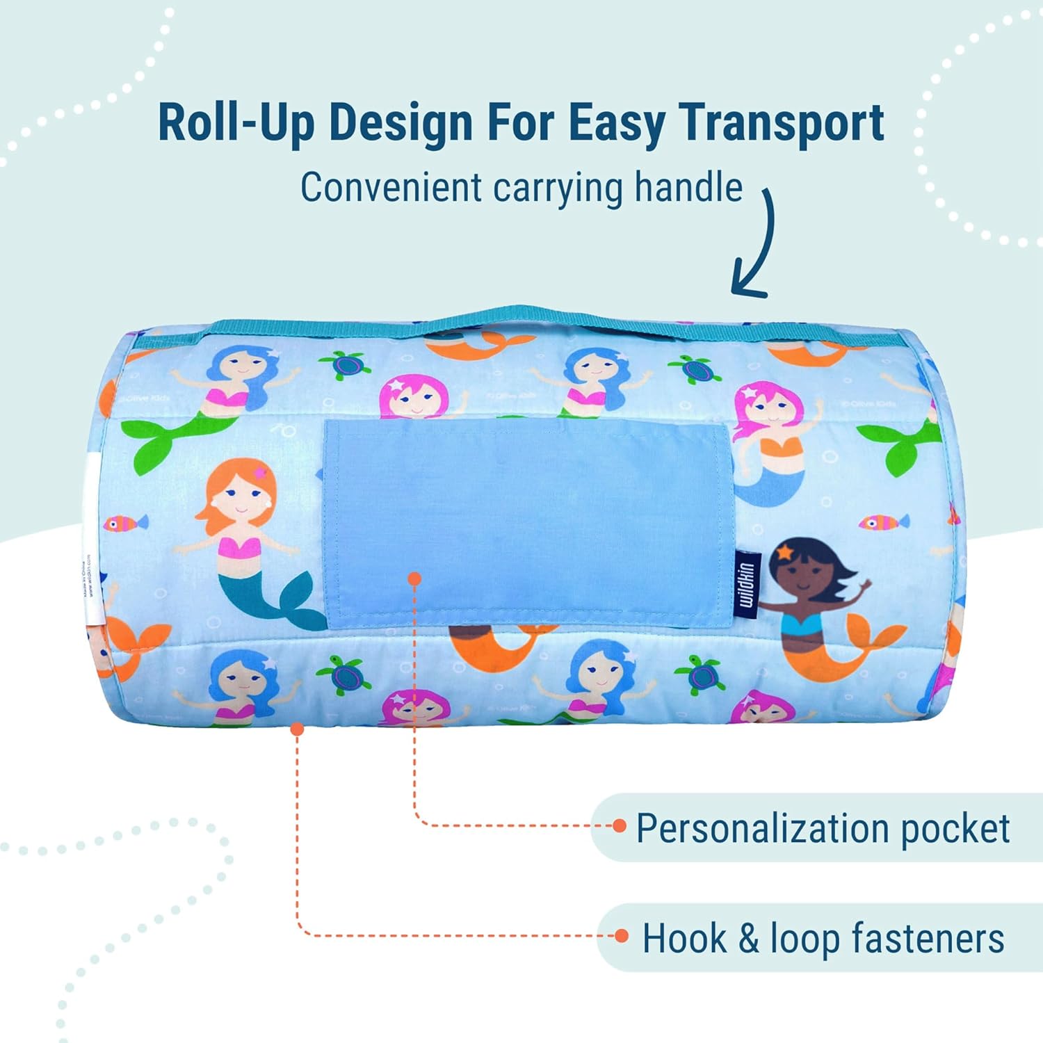 Wildkin Original Nap Mat Comes with Back-up Removable Pillow (Mermaids)