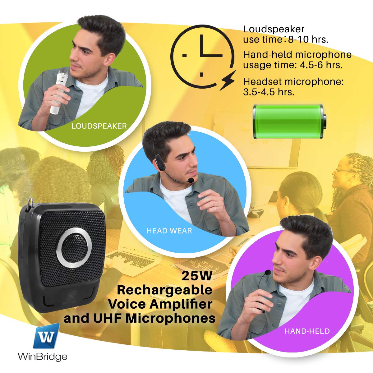 W WINBRIDGE S92 Pro Portable PA System, PA Speaker System with