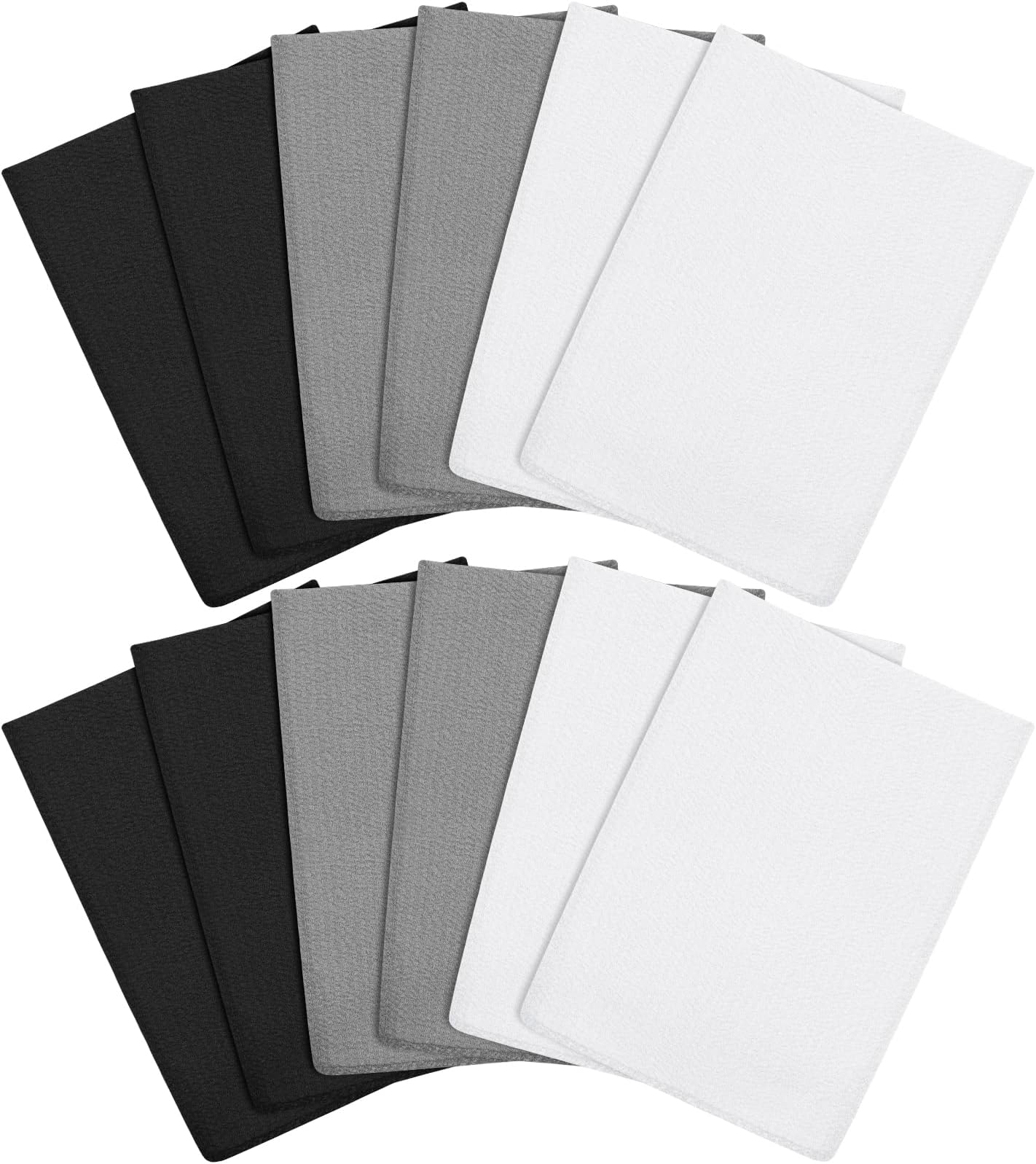 Tatuo 12 Pieces Korean Body Scrub Exfoliating Cloth Italy Towel Korean Style Exfoliating Mitt Korean Style Scrubbing Cloth Bath Body Exfoliating Scrub Towel (White, Black, Gray,Large)