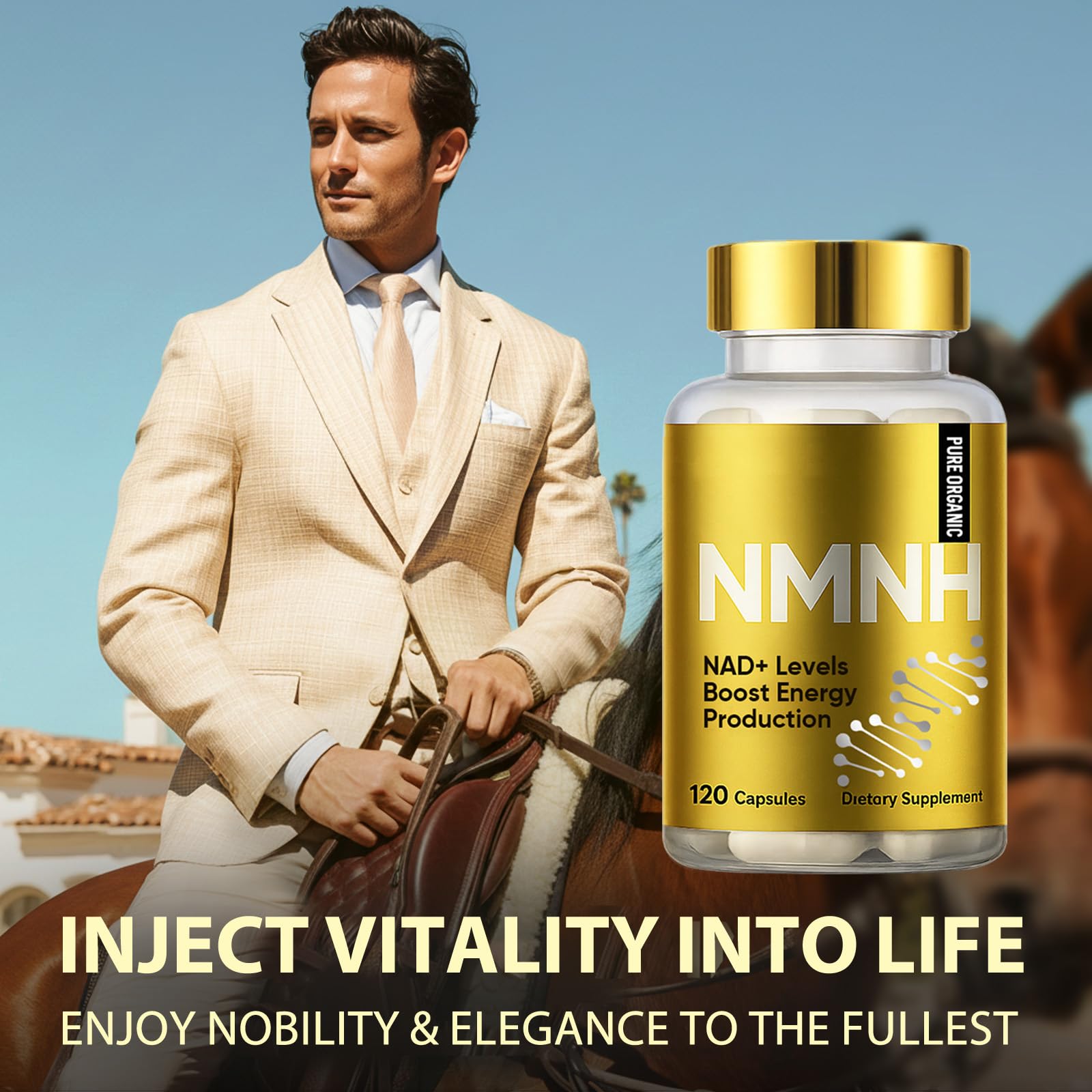 NMNH 1000 mg pro Portion, NAD+ Advanced Formula. Höchstdosiert für zelluläre Vitalität, Anti-Aging & Konzentration, Optimierte Absorption, 120 Kapseln