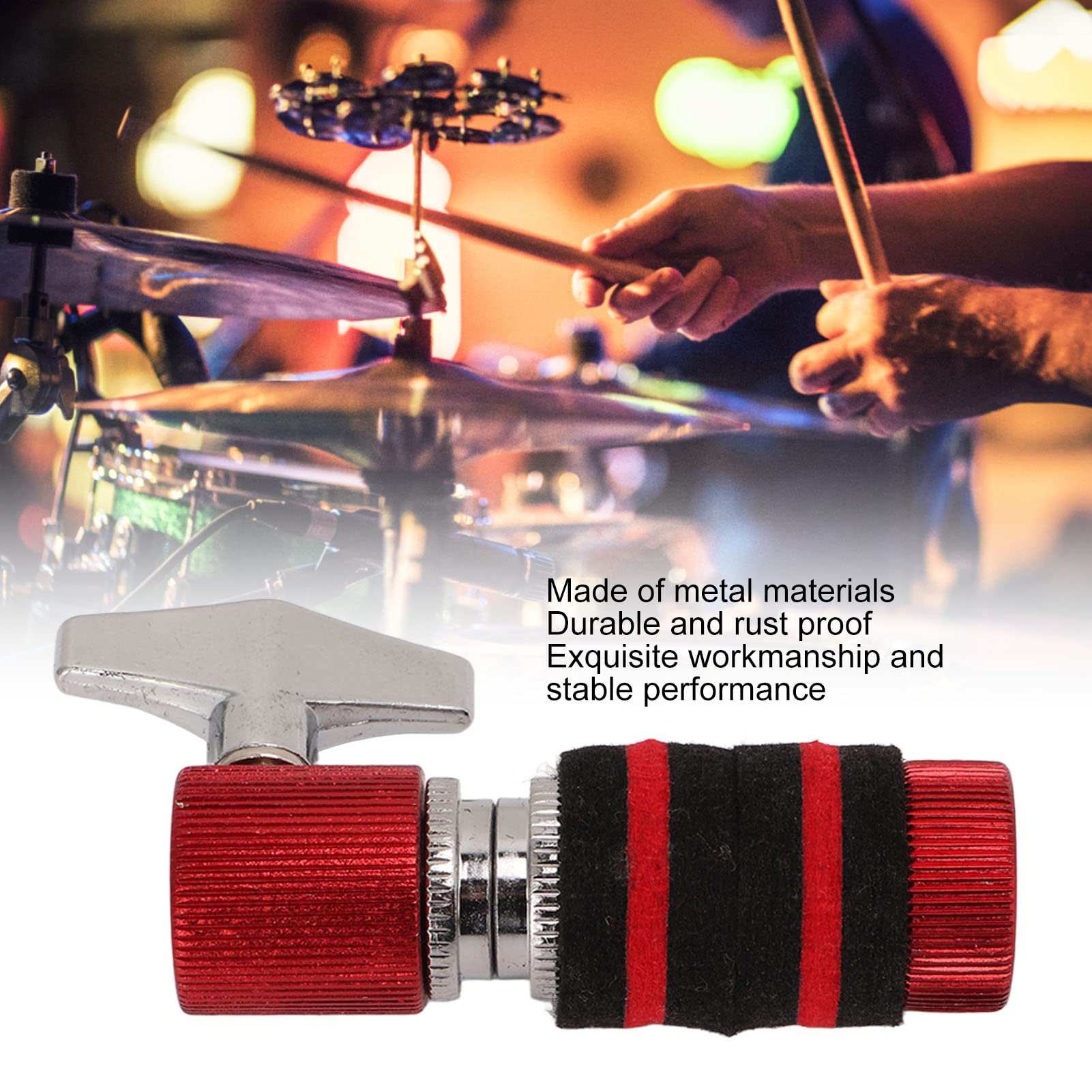 Frizione per Charleston, Frizione per Tamburo Jazz Resistente All'usura Supporto per Charleston in Metallo Supporto per Piatti Standard per Batteria Jazz Accessori per Parti di Batteria(Rosso