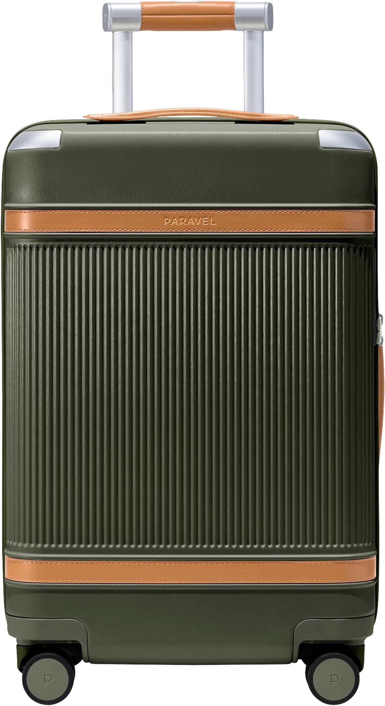 Paravel Aviator Luggage | Carbon Neutral Made with Recycled Material & Vegan Leather | Carry-on Luggage | Safari Green